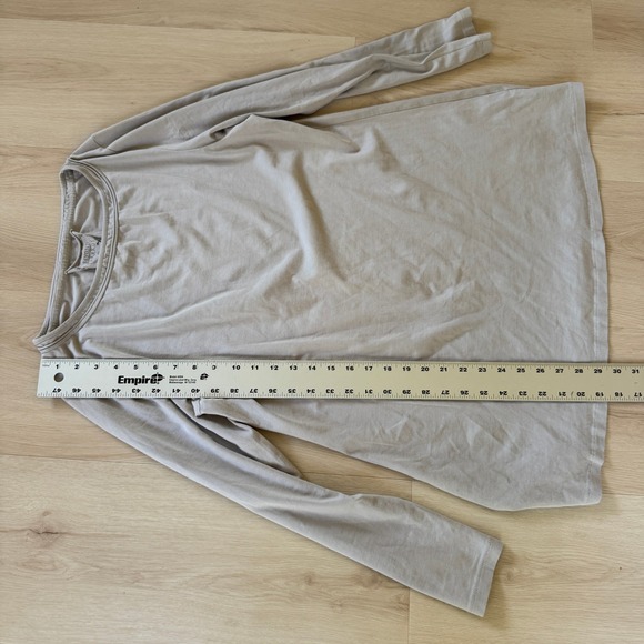 Beyond Threads Tan‎ Pima Cotton Blend Long Sleeve Tunic Top Womens XL Minimalist - Picture 8 of 9